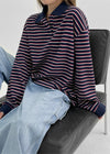 [MADE] Bolty Stripe Pique Collared T-shirt