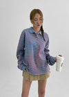[MADE] Bolty Stripe Pique Collared T-shirt