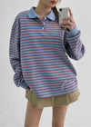 [MADE] Bolty Stripe Pique Collared T-shirt