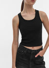 [B-BASIC] Cropa sin mangas U-cuello estándar (2TAMAÑOS)