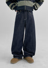 Levond Nonpade Wide Denim Pants