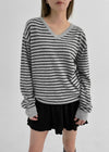[MADE] Derromell V-neck Stripe Knit