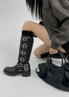 Giày ống da Permmily Buckle