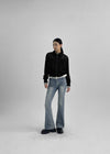 Áo khoác da lộn nửa crop Barb Western