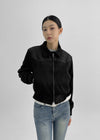 Áo khoác da lộn nửa crop Barb Western