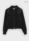 Áo khoác da lộn nửa crop Barb Western