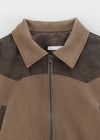 Áo khoác da lộn nửa crop Barb Western