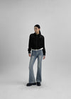 [B-DENIM] BOTAS CORTAS BAJAS DE PANTALÓN ACAMPANADO 037