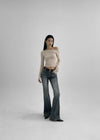 Denkey Washing Incision Boot Cut Denim Pants
