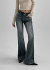 Denkey Washing Incision Boot Cut Denim Pants