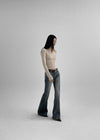 Denkey Washing Incision Boot Cut Denim Pants