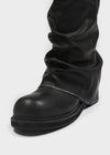 Moonki Oil Wash Buckle Leather Folding Boots