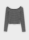 Sedit Stripe U-neck Crop Cardigan