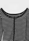 Sedit Stripe U-neck Crop Cardigan