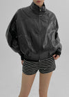 Mael Twoway High -neck Leather Jumper