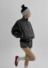 Mael Twoway High -neck Leather Jumper