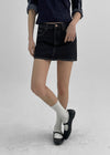 Romhetz Denim Mini Skirt Pants