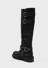 Pkop Washing Buckle Leather Long Boots