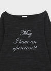 Mcken Letter Off Shoulder Long Sleeve T-shirt