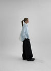 Wemess Washing Pin Tuck Wide Denim Pants