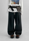 (UNISEX) Trong Pintuck Wide String Pants