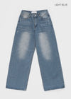 Grooving Pocket Wide Denim Pants