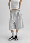 (UNISEX) Hugging Pintuck Bermuda Banding Pants