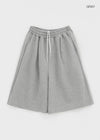 (UNISEX) Hugging Pintuck Bermuda Banding Pants