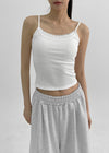 Ruffon Backless Layered Ribbed Sleeveless (Built-in Cap)