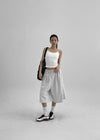Ruffon Backless Layered Ribbed Sleeveless (Built-in Cap)
