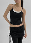 Ruffon Backless Layered Ribbed Sleeveless (Built-in Cap)