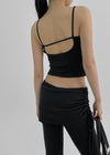 Ruffon Backless Layered Ribbed Sleeveless (Built-in Cap)