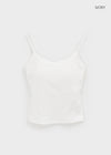 Ruffon Backless Layered Ribbed Sleeveless (Built-in Cap)