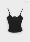 Ruffon Backless Layered Ribbed Sleeveless (Built-in Cap)
