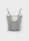 Ruffon Backless Layered Ribbed Sleeveless (Built-in Cap)