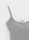 Ruffon Backless Layered Ribbed Sleeveless (Built-in Cap)