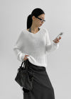 Rumpoin Loose Fit V-neck Knit