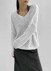 Rumpoin Loose Fit V-neck Knit