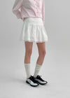 Sendober Cotton Punching Flare Mini Skirt Pants