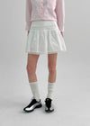 Sendober Cotton Punching Flare Mini Skirt Pants