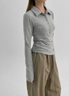 [MADE] Selfie Spa Slim Fit Collar Long Sleeve T-shirt