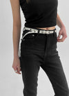 Clasun Eyelet Slim Leather Belt