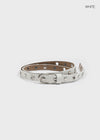 Clasun Eyelet Slim Leather Belt