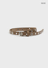 Clasun Eyelet Slim Leather Belt