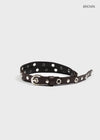 Clasun Eyelet Slim Leather Belt