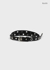 Clasun Eyelet Slim Leather Belt