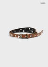 Clasun Eyelet Slim Leather Belt