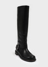 Milua Buckle Leather Long Boots