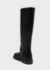 Milua Buckle Leather Long Boots