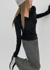 [MADE] Selfie Spa Slim Fit Collar Long Sleeve T-shirt